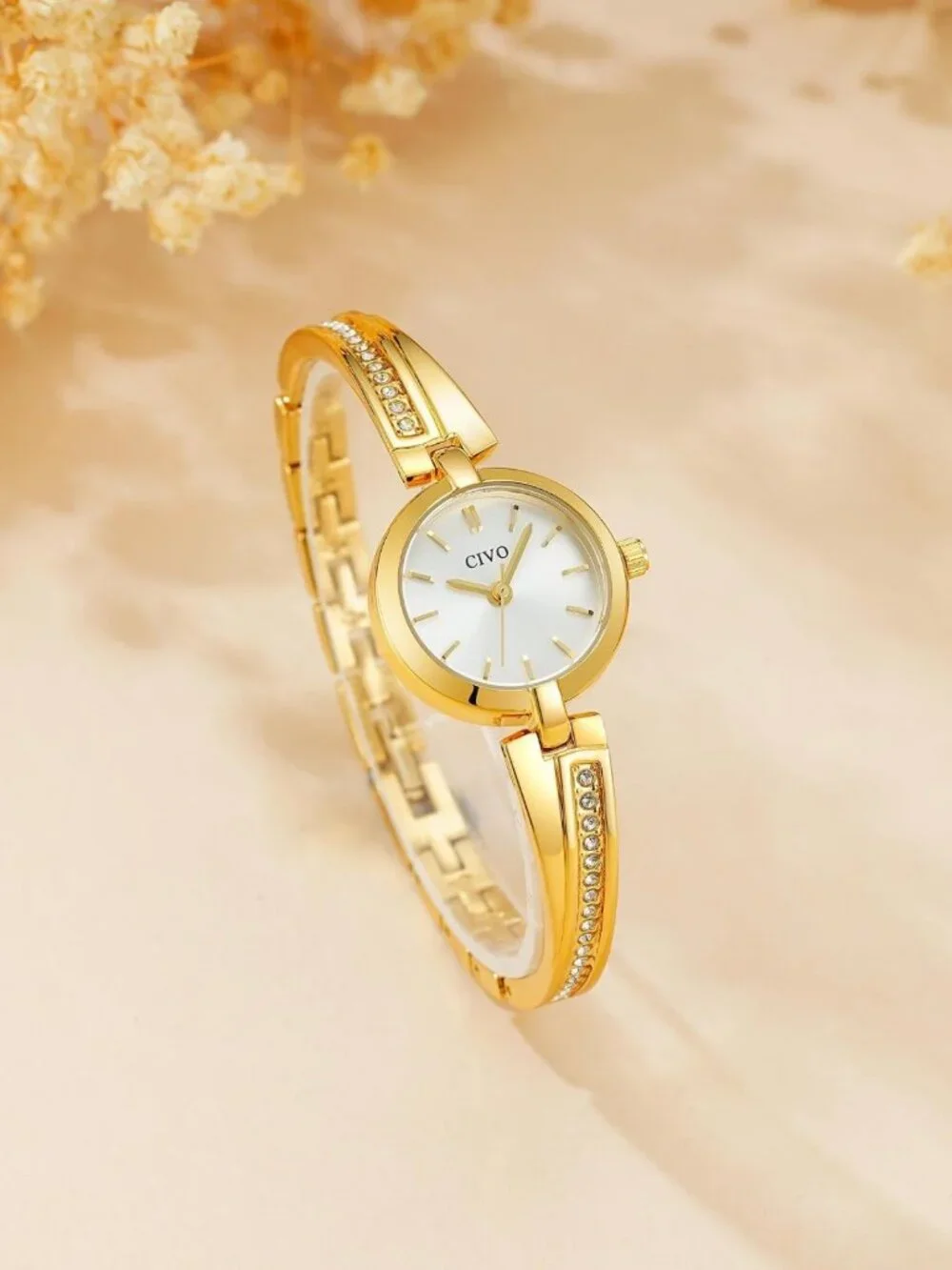 Dainty Gold Bracelet Watch for Women - Stylish Small Wrist Timepiece